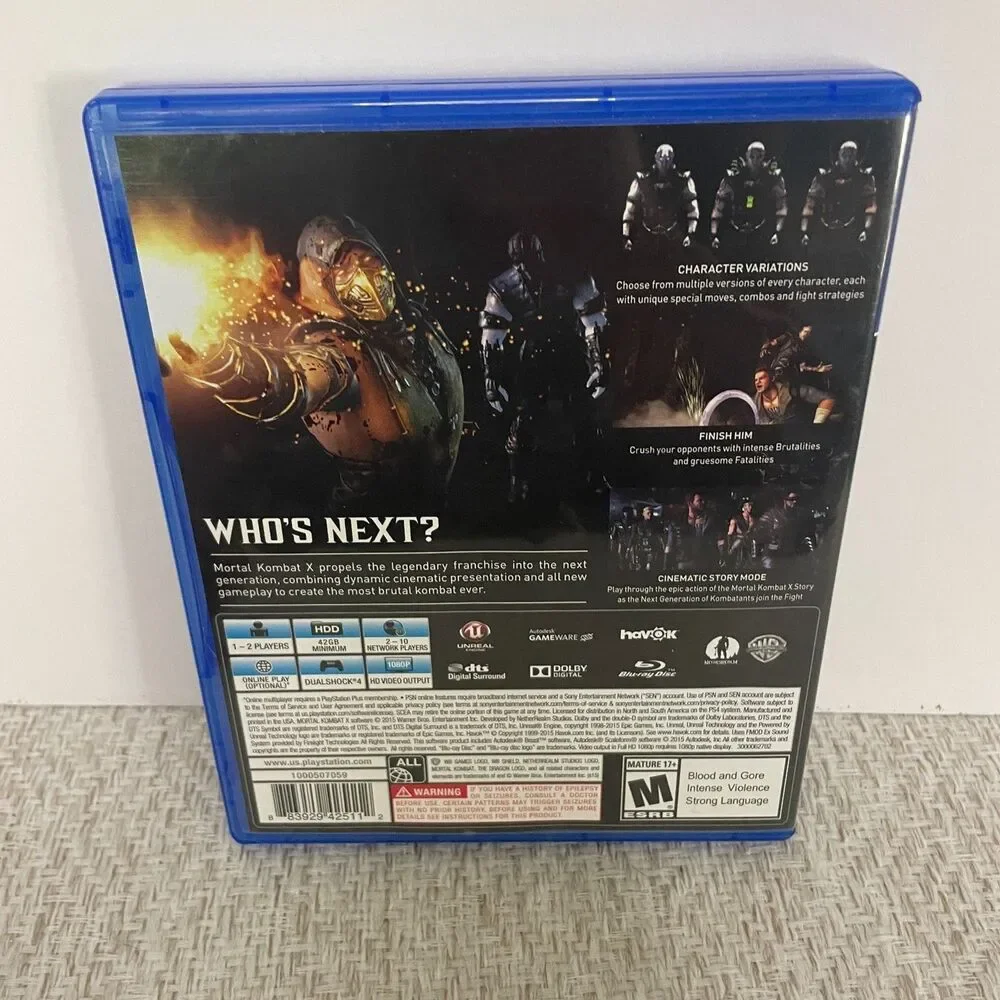 Mortal Kombat X Video Game for Sony Playstation 4